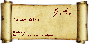 Jenet Aliz névjegykártya